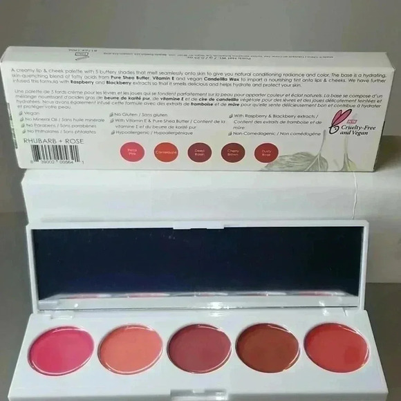 RHUBARB + ROSE CREAMY LIP & CHEEK PALETTE - Picture 4 of 5